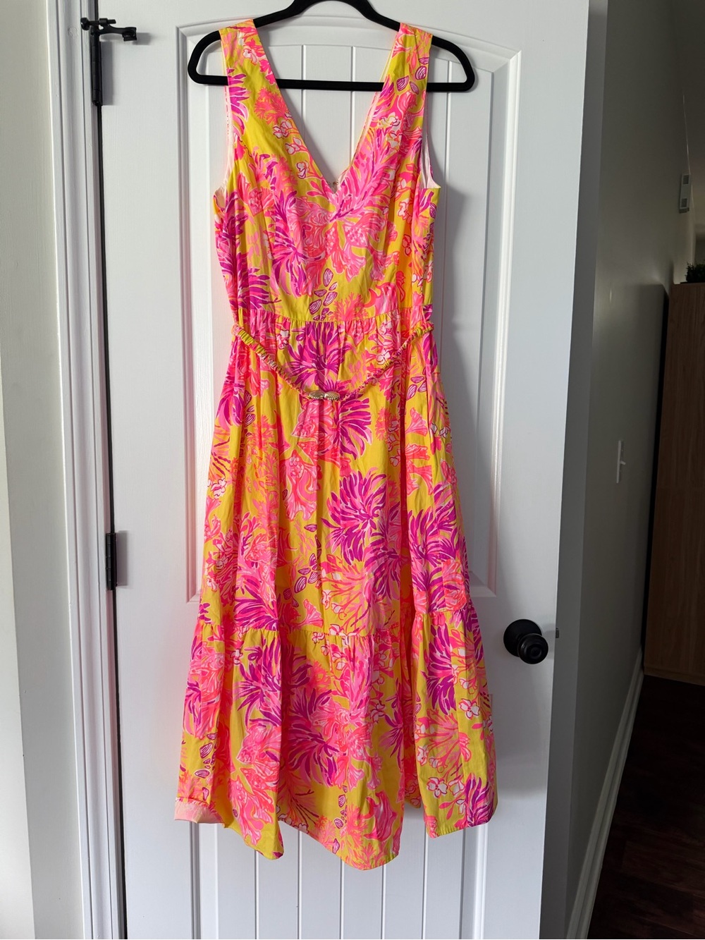 NWT Lilly Pulitzer Bri V-neck cotton midi dress size 14 - original retail $258 - Picture 6 of 11